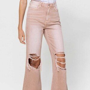 NWT Vervet by Flying Monkey 90's Vintage Super High Rise Crop Deconstructed Flar